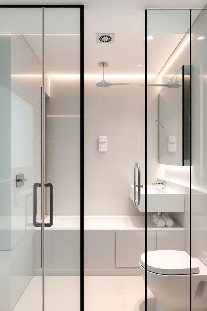 Modern Glass Paneling for Sleek Transparency - 22 Bathroom Wall Paneling Ideas