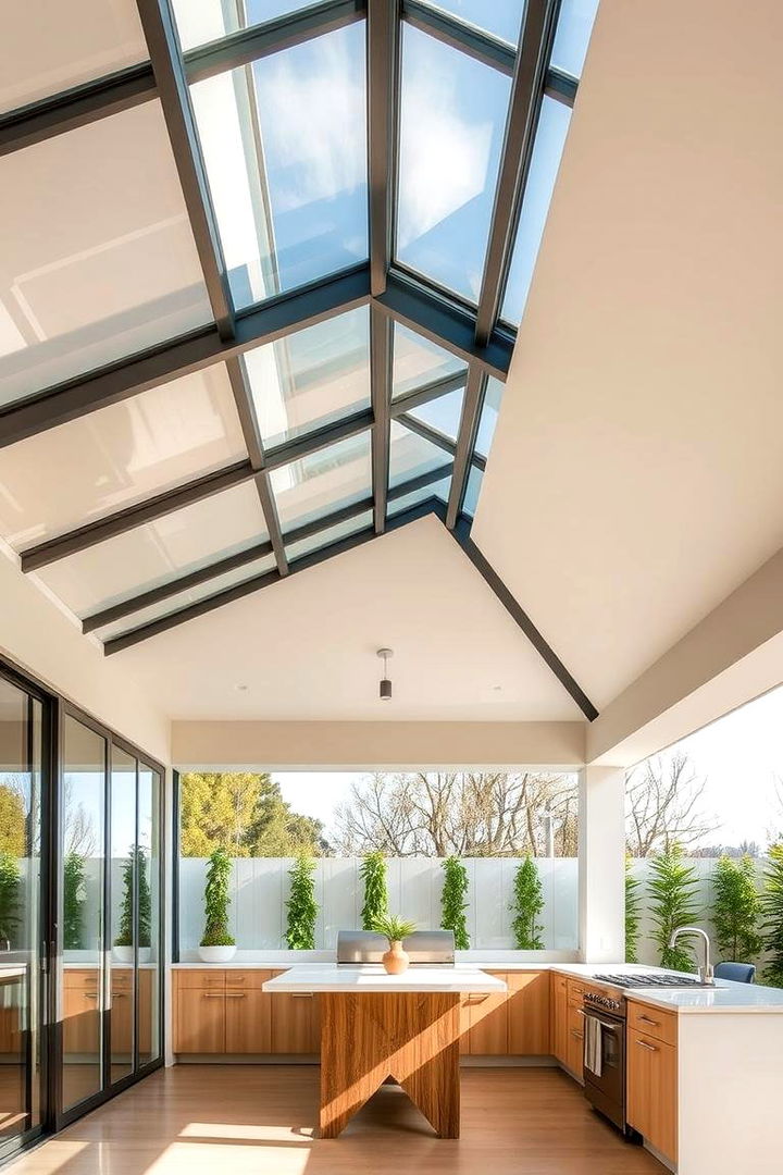 Modern Glass Roofs - 22 Outdoor Kitchen Roof Ideas