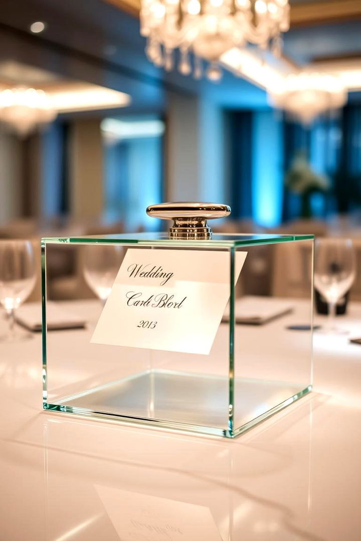Modern Glass Wedding Card Box - 22 Wedding Card Box Ideas