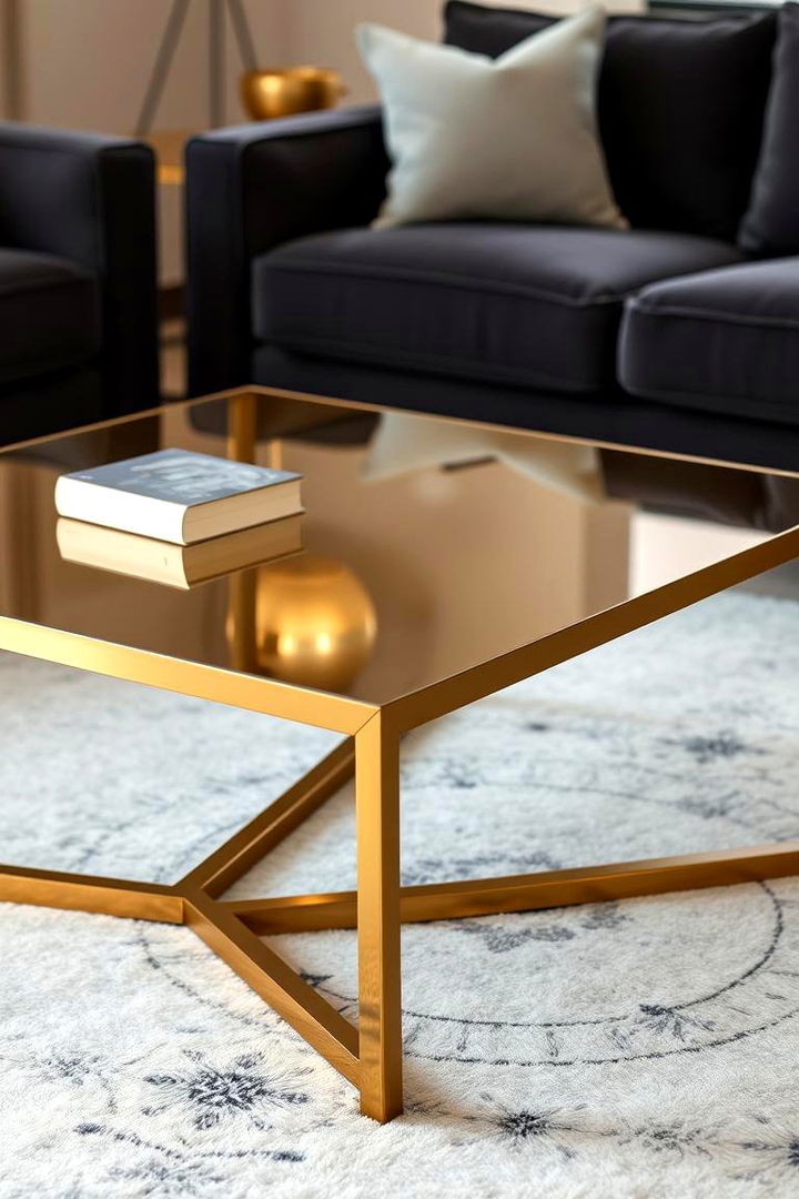 Modern Gold Coffee Table - 22 Black and Gold Living Room Ideas