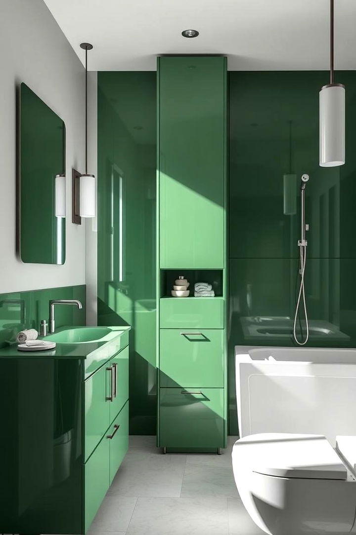 Modern Green Finishes - 22 Forest Green Bathroom Ideas