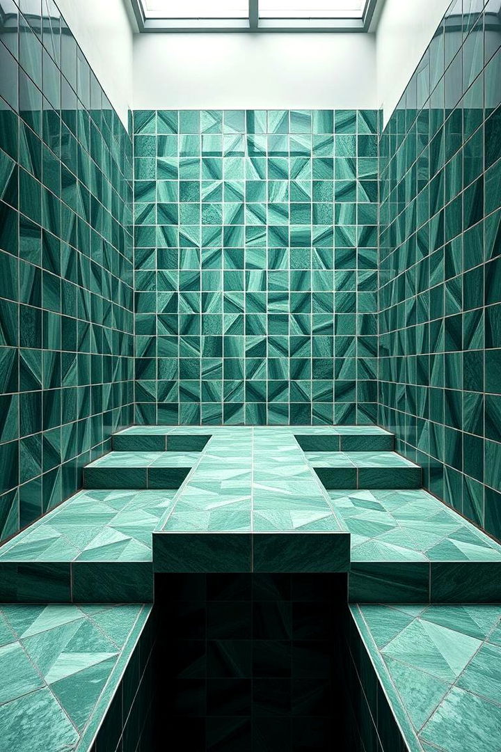 Modern Green Pattern - 22 Green Bathroom Tile Ideas