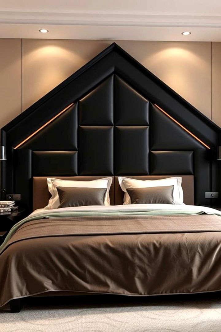 Modern Headboards in Contrast - 22 Black and Beige Bedroom Design Ideas