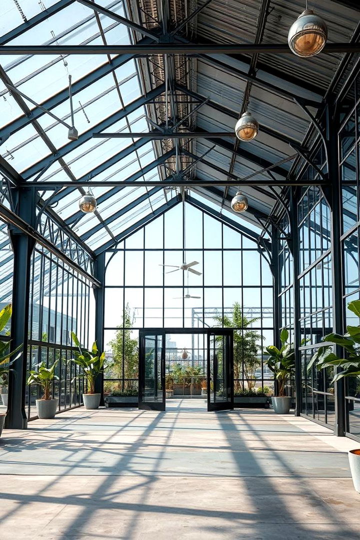 Modern Industrial Charm - 22 Corner Greenhouse Ideas