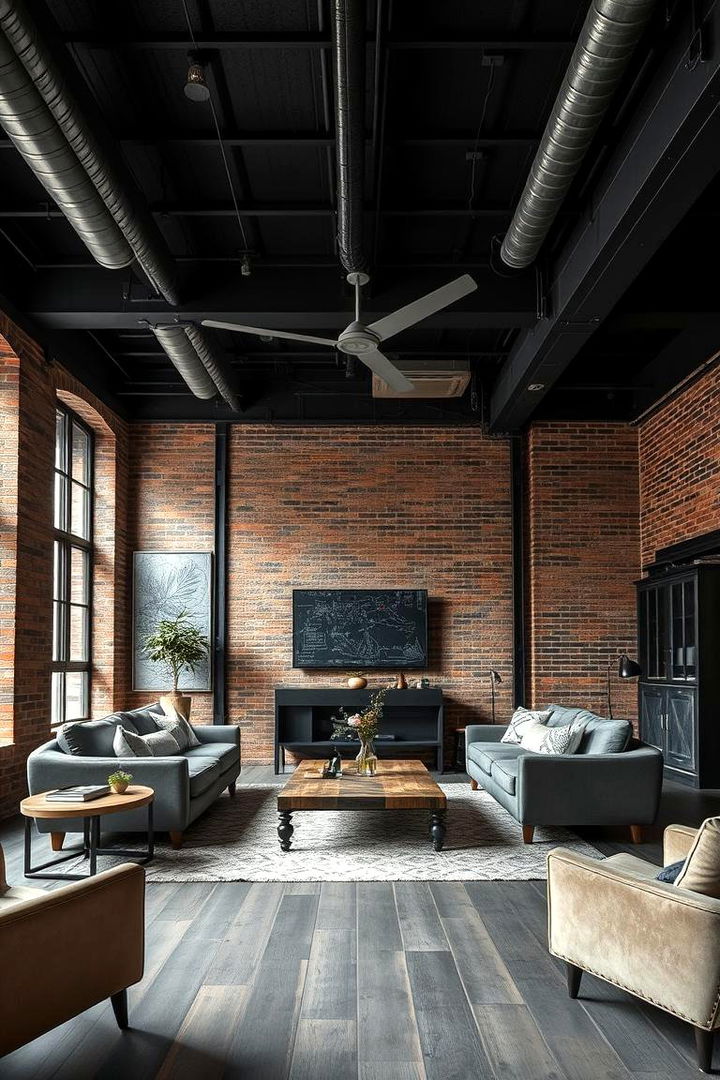 Modern Industrial Dark - 22 Dark Living Room Ideas