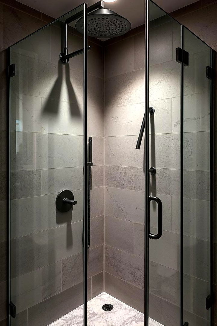 Modern Industrial Edge - 22 Corner Shower Ideas