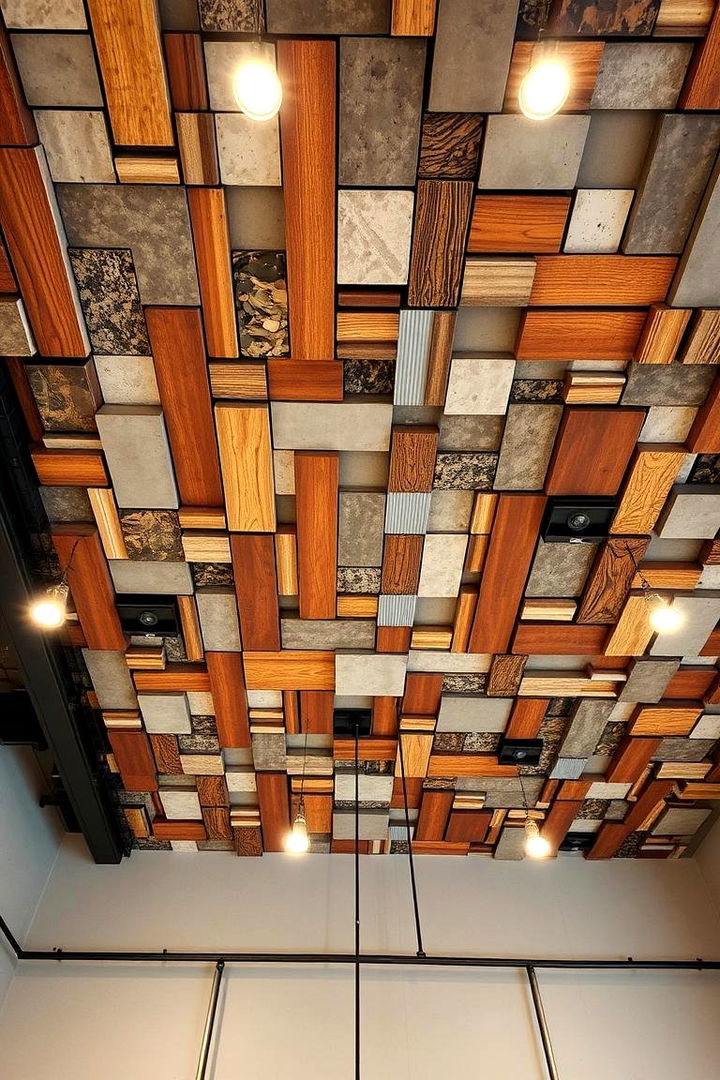 Modern Industrial Mosaic - 22 Exposed Basement Ceiling Ideas