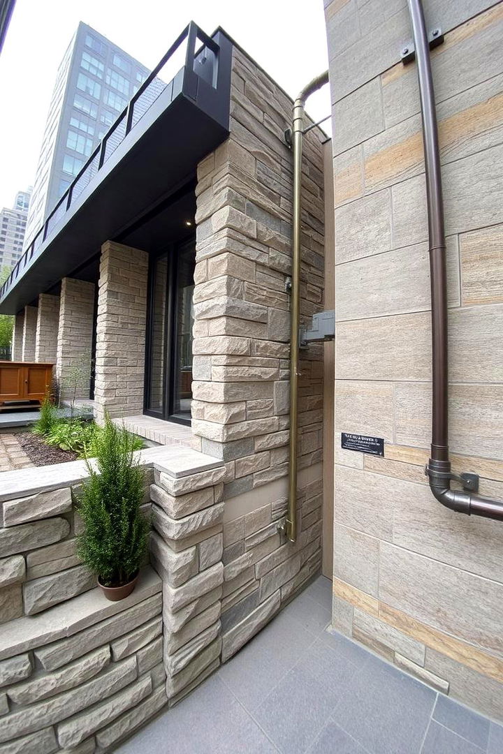 Modern Industrial Stone Accents - 22 Stone Porch Ideas