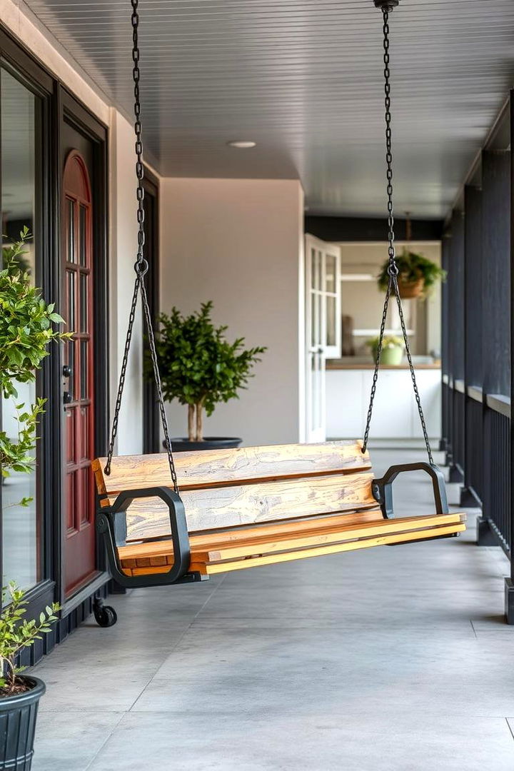 Modern Industrial Swing - 22 Front Porch Swing Ideas