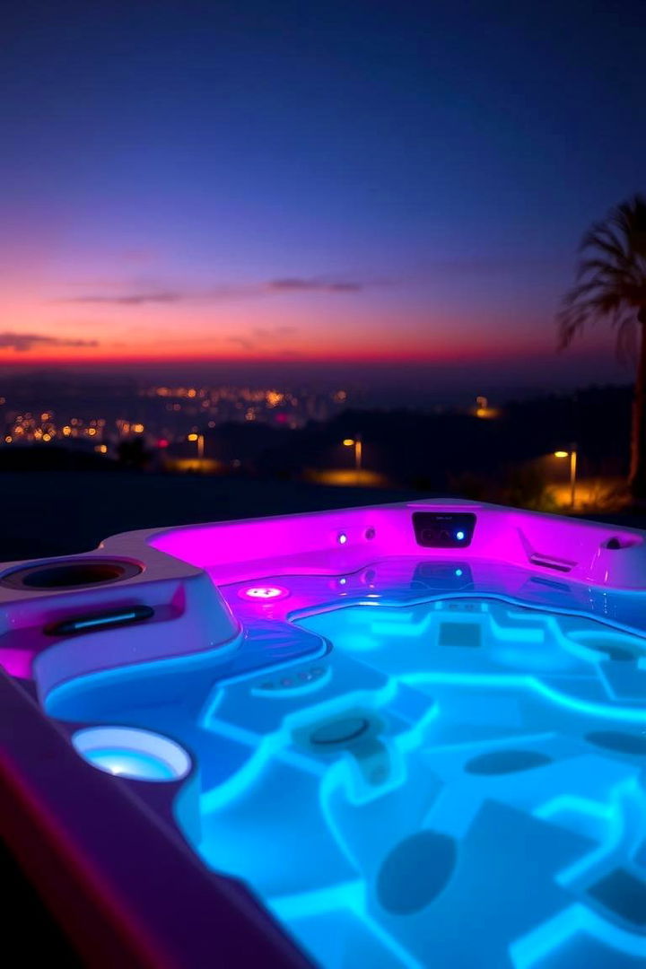 Modern LED Lighting Illumination - 22 Sunken Hot Tub Ideas
