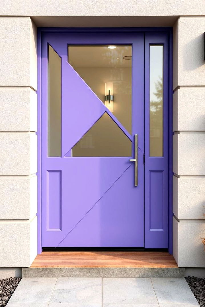 Modern Lavender Geometric Shapes - 22 Lavender Front Door Ideas