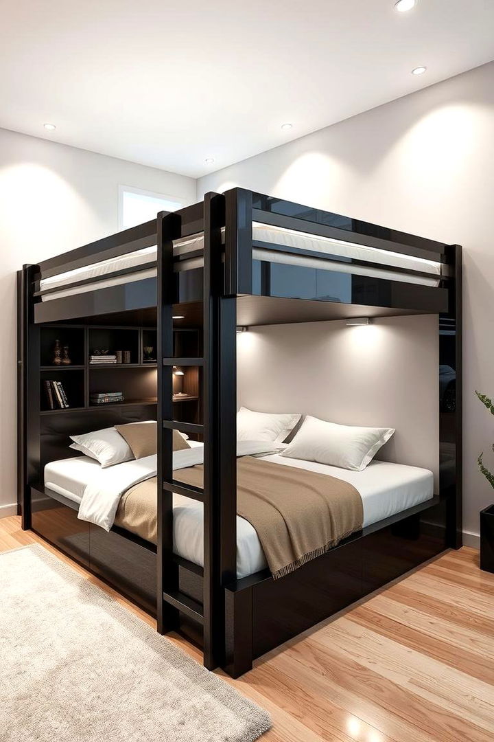 Modern Loft Bed with Sleek Lines - 22 Loft Bed Ideas