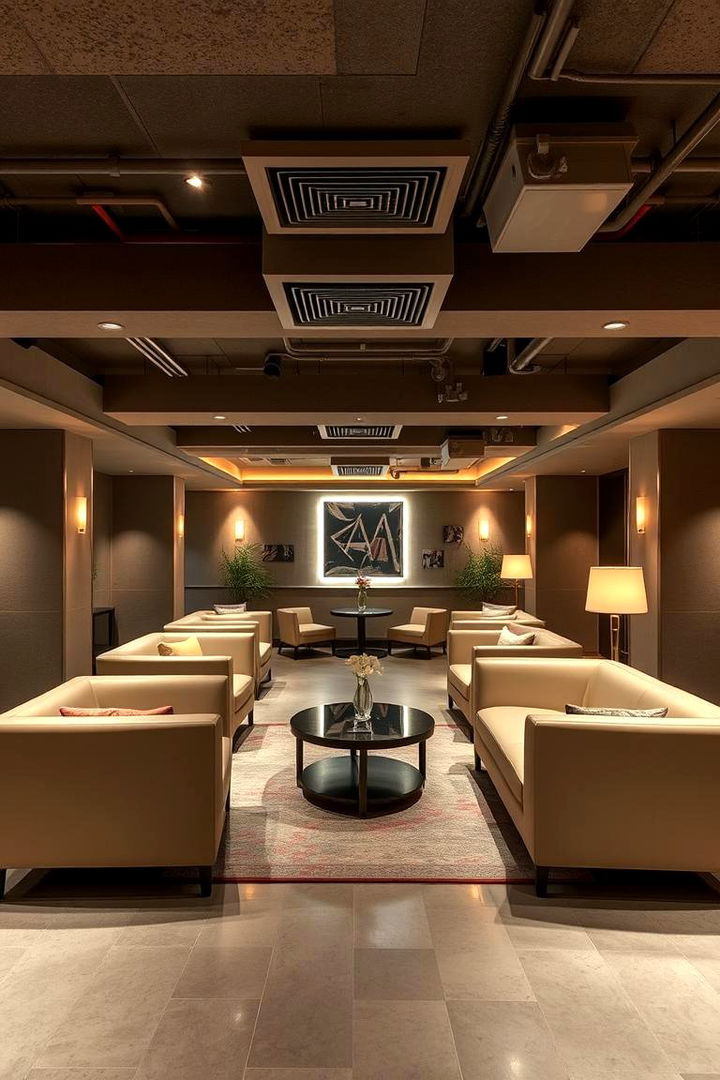 Modern Lounge and Entertainment Den - 22 Basement Ideas