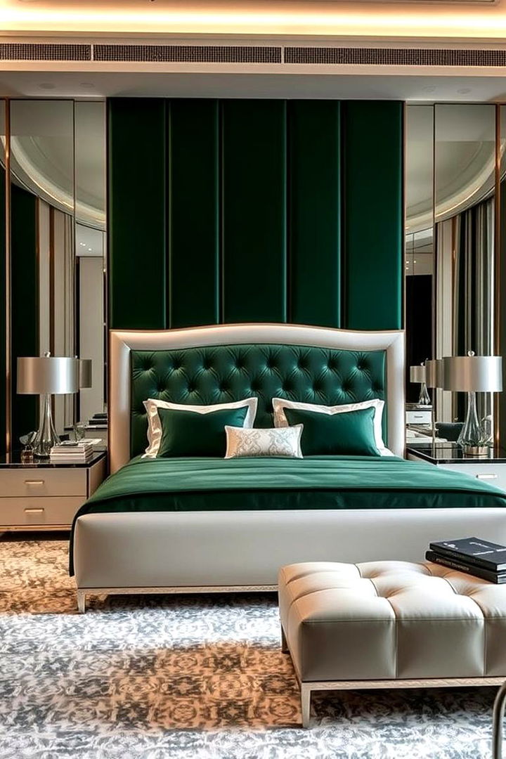 Modern Luxury with Green Elements - 22 Green and White Bedroom Ideas