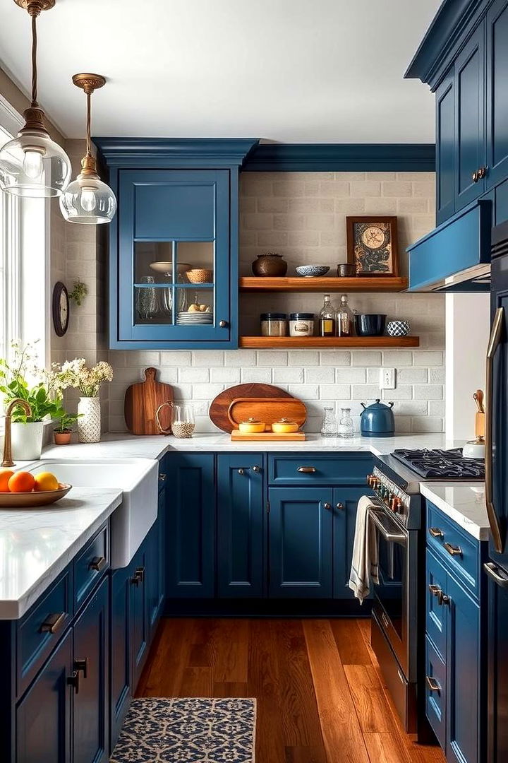Modern Meets Vintage Aesthetics - 22 blue farmhouse kitchen cabinets