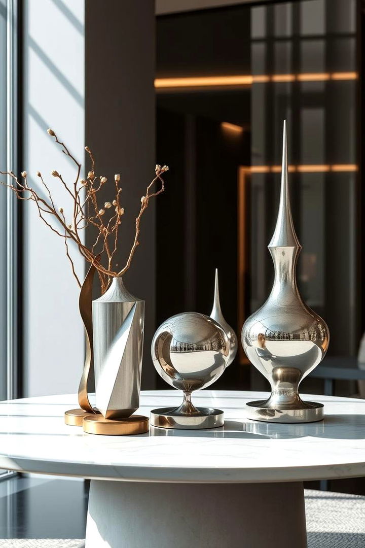 Modern Metal Accents Centerpiece - 22 non-floral wedding centerpiece ideas
