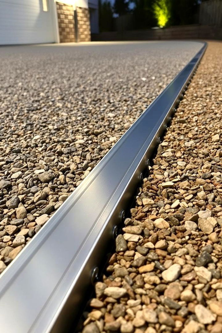 Modern Metal Channel Edging - 22 Gravel Driveway Edging Ideas