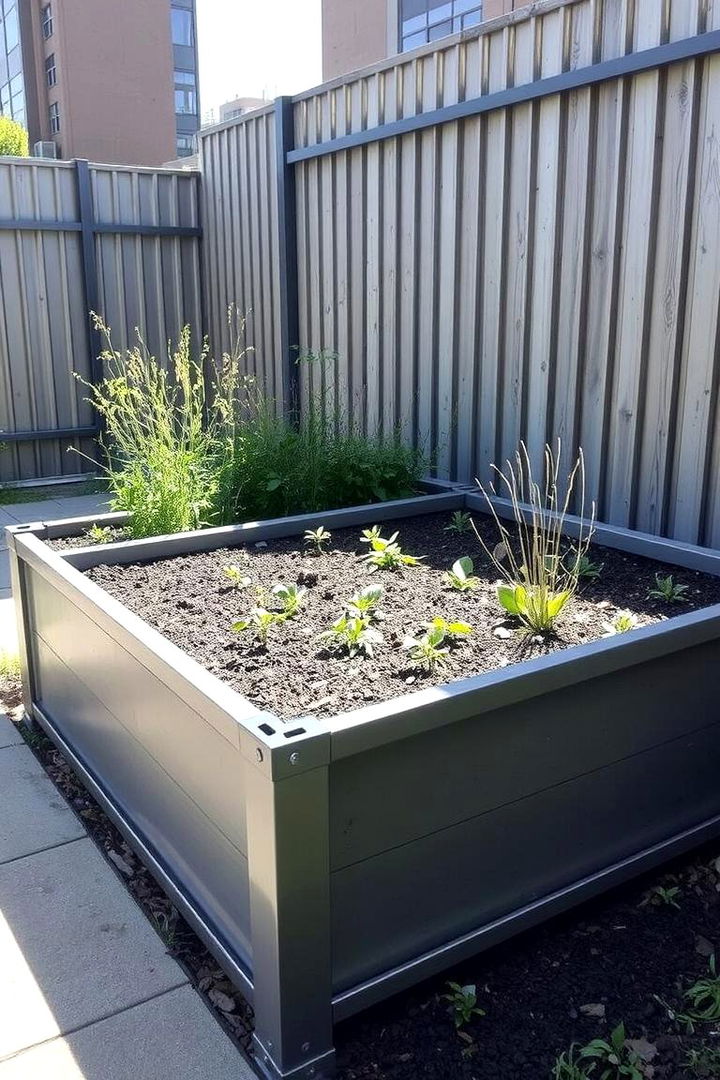 Modern Metal Frame Raised Bed - 22 Raised Garden Bed Along Fence Ideas