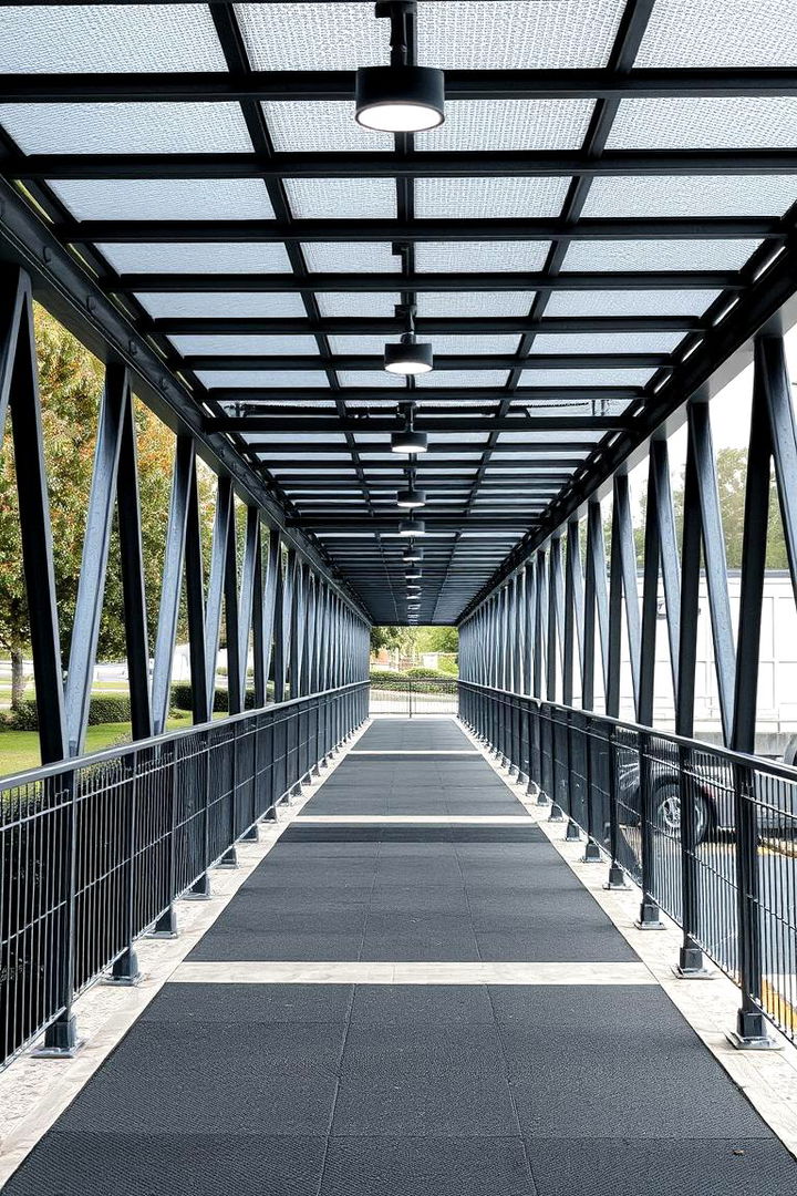 Modern Metal Frame Walkways - 22 Covered Walkway Ideas