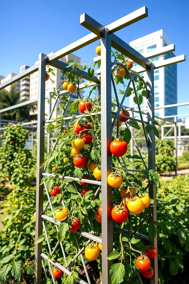 Modern Metal Tomato Trellis - 22 Tomato Trellis Ideas