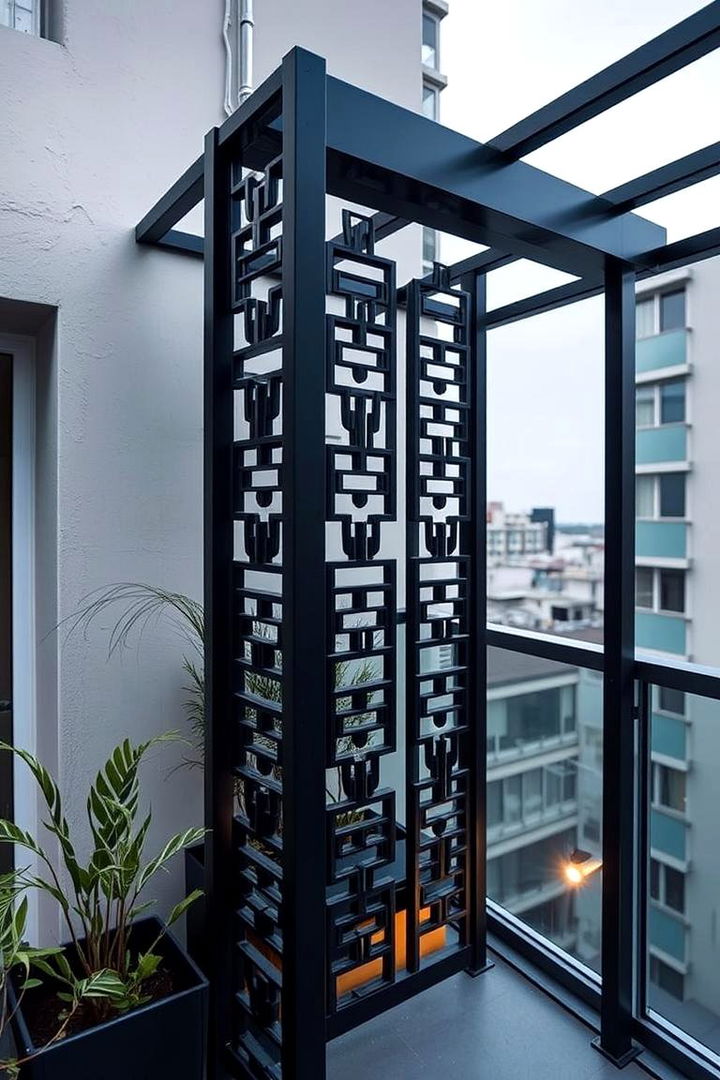 Modern Metal Trellis - 22 Balcony Trellis Ideas