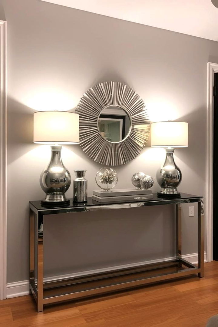 Modern Metallic Accents - 22 Entry Table Decor Ideas