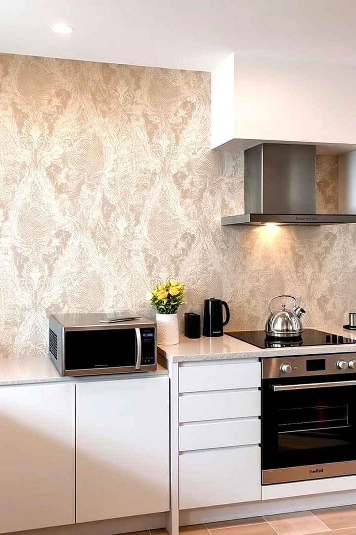 Modern Metallic Finishes - 22 Kitchen Wallpaper Ideas