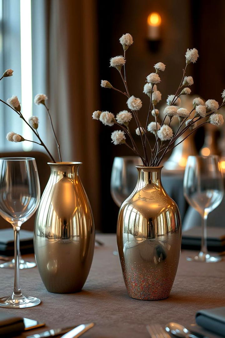 Modern Metallic Glow Centerpiece - 22 Baby Shower Centerpiece Ideas