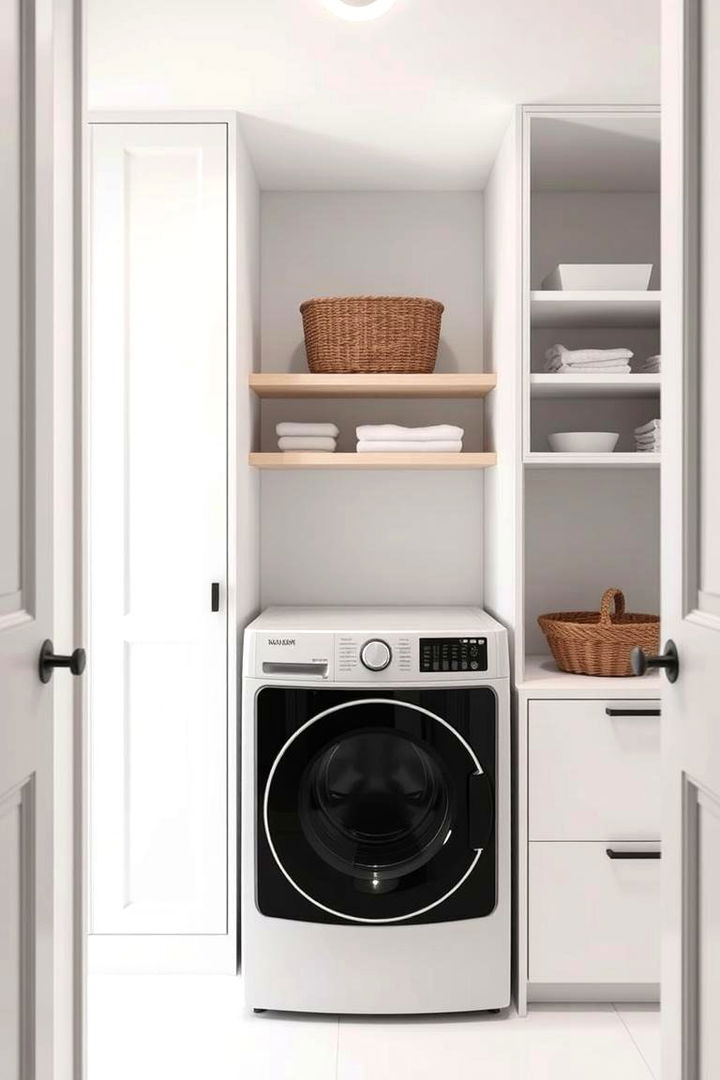 Modern Minimalism - 22 Small Laundry Room Ideas With a Top Load Washing Machine