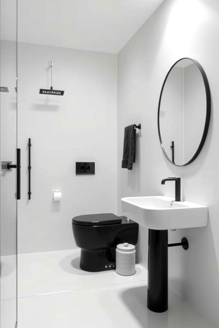 Modern Minimalism - Bathroom Ideas with Black Fixtures for Bold Contrast & Style