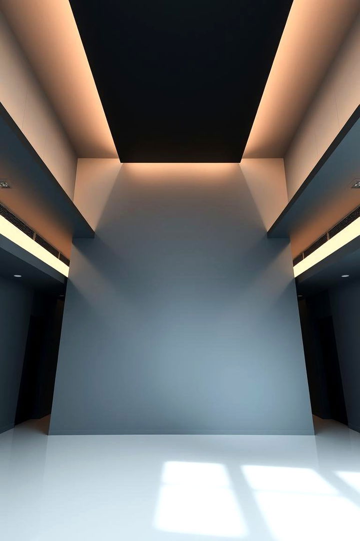 Modern Minimalism Aesthetic - Black Ceiling and Grey Wall Design Ideas