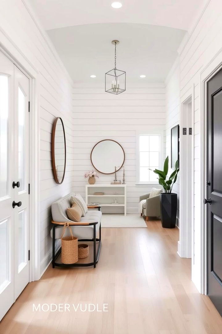 Modern Minimalism Elegance - 22 Shiplap Wall Entryway Ideas