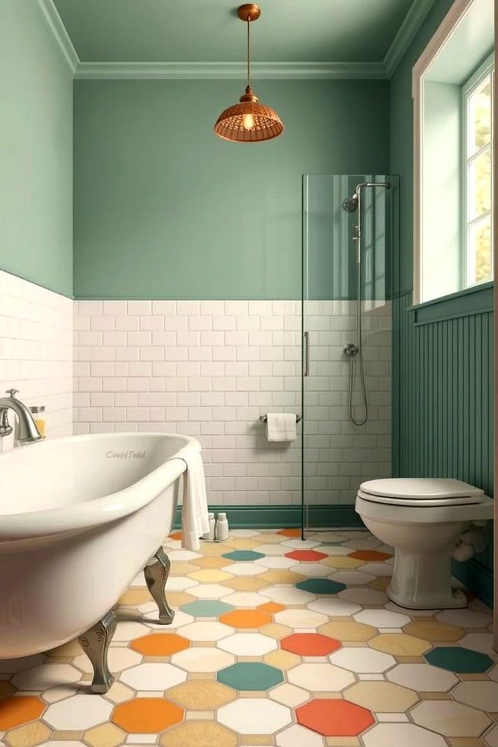 Modern Minimalism Meets Vintage Charm - 22 Bathrooms With Hexagon Tile Floors