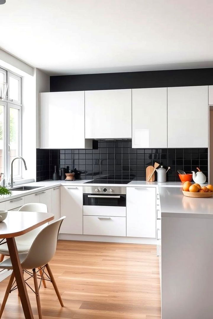 Modern Minimalism and Bold Accents - 22 Kitchen With Black Backsplash