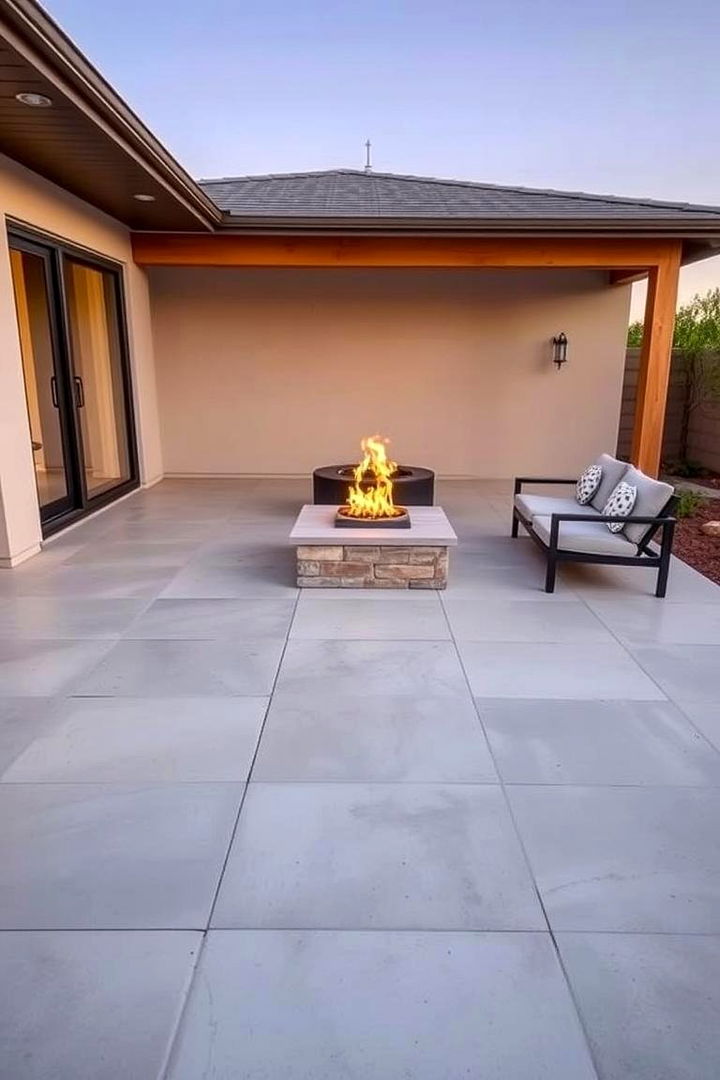 Modern Minimalism for Sleek Spaces - 22 stamped concrete patio with fire pit ideas