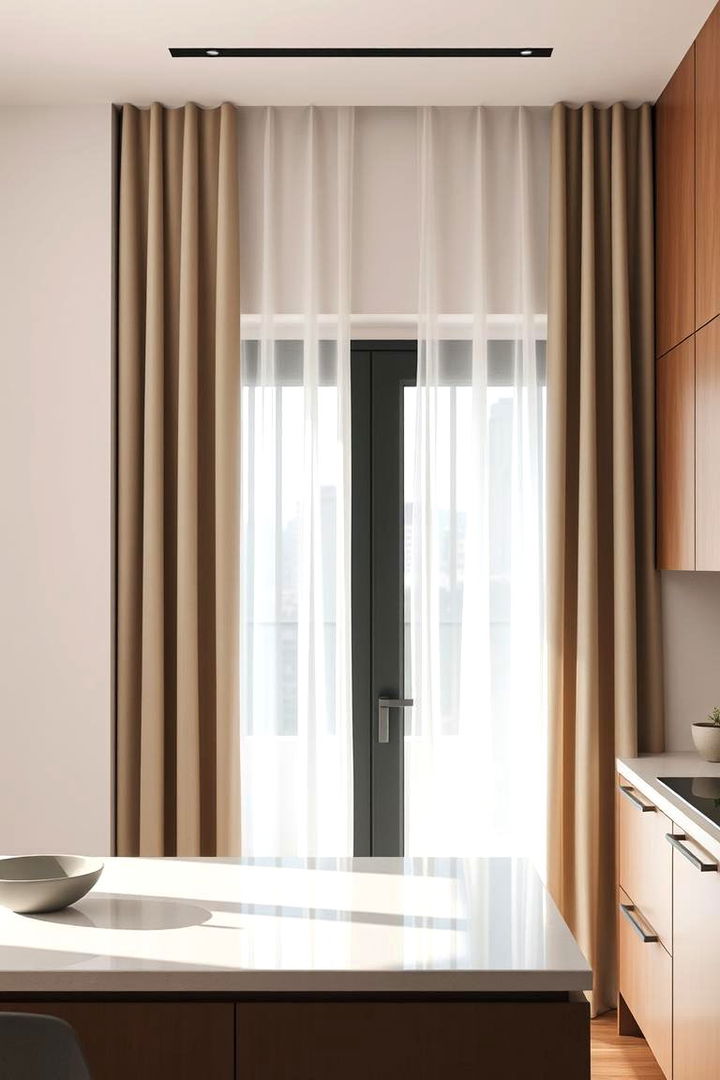 Modern Minimalism in Kitchen Curtains - 22 Kitchen Curtain Ideas