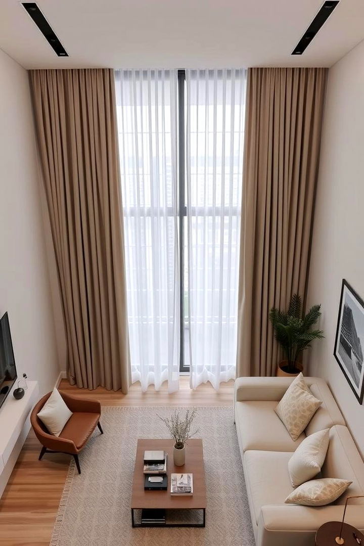Modern Minimalism with Clean Lines - 22 Living Room Curtain Ideas