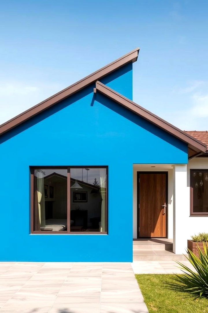 Modern Minimalist - 22 blue exterior home with a brown roof ideas