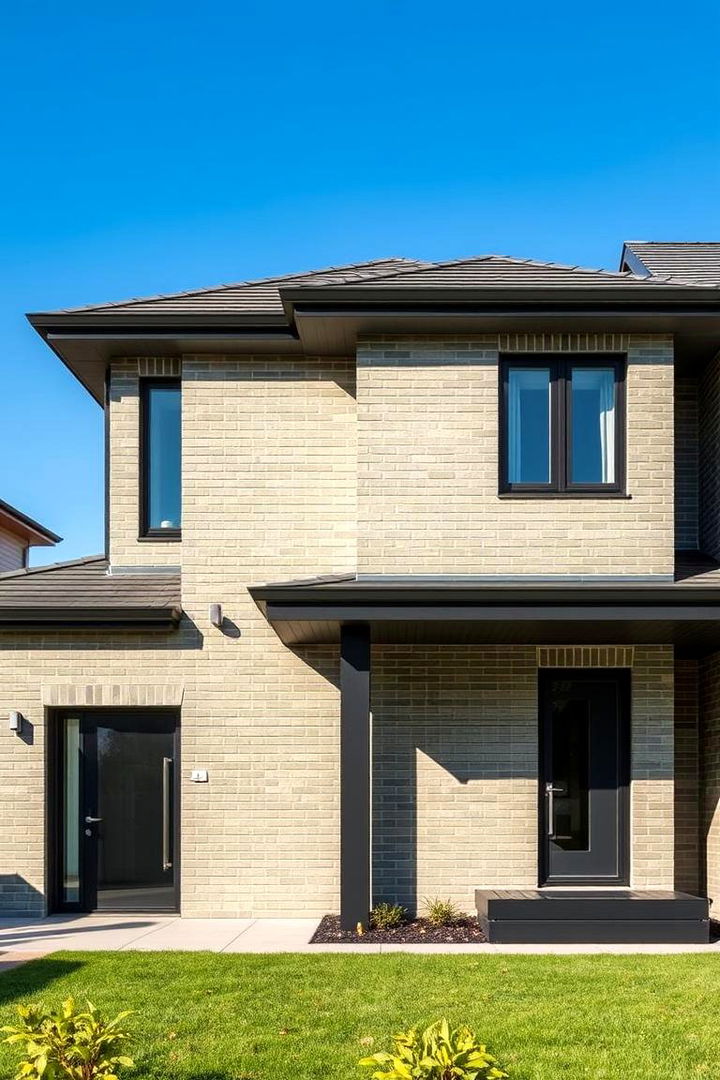 Modern Minimalist Accents - 22 Sage Green Painted Brick House Ideas