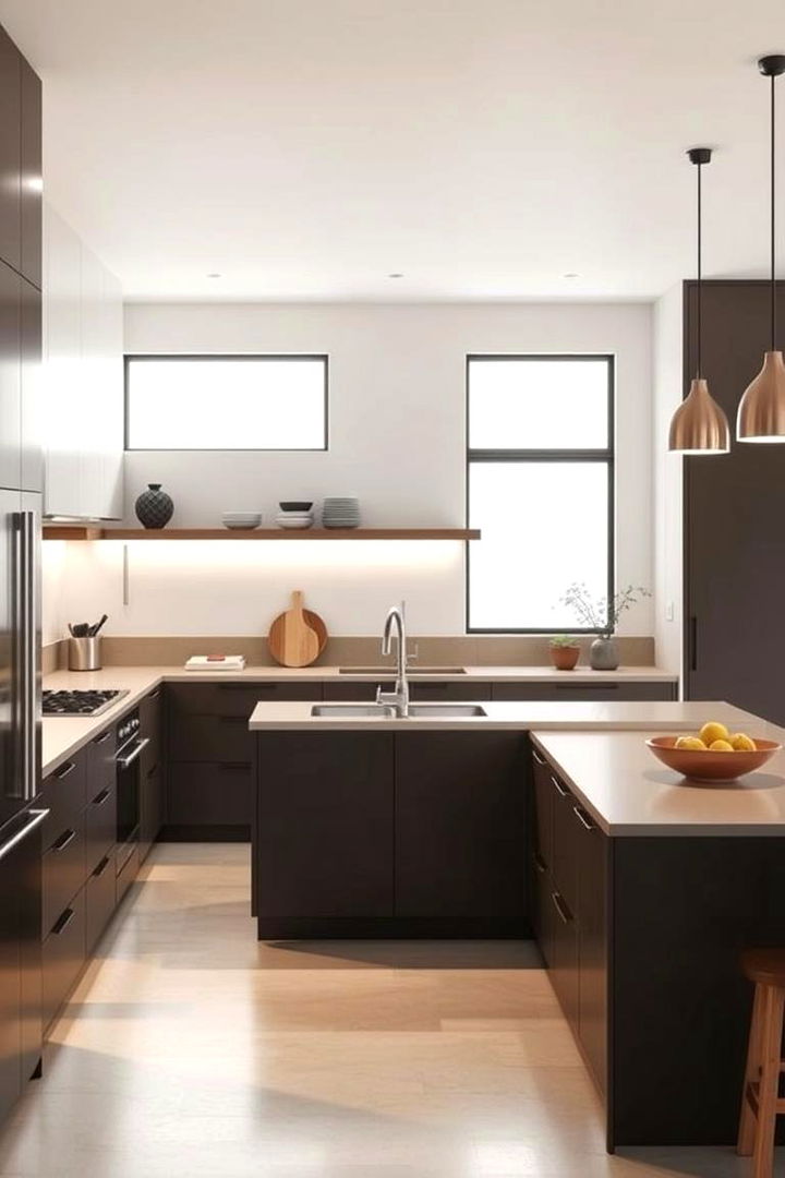 Modern Minimalist Aesthetics - 22 Split Level Kitchen Design Ideas