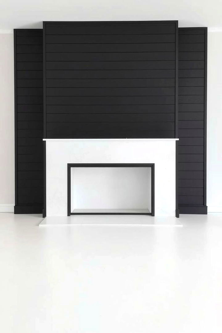Modern Minimalist Appeal - 22 Black Shiplap Fireplace Ideas