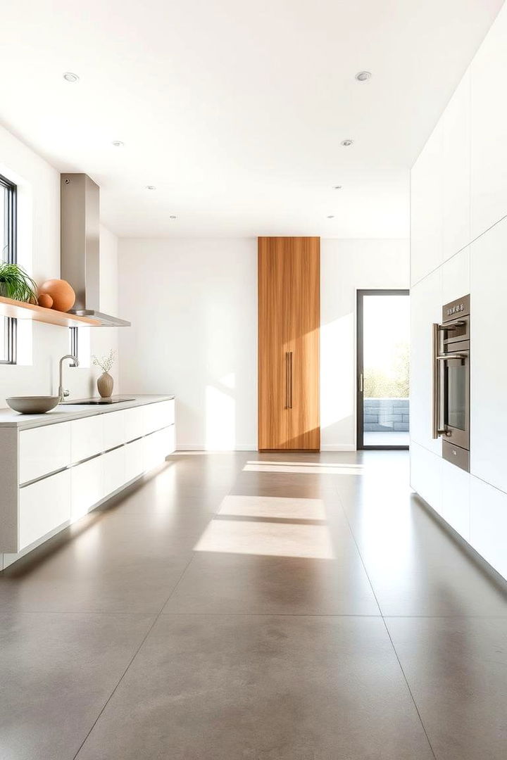 Modern Minimalist Appeal - 22 Concrete Floor Kitchen Ideas