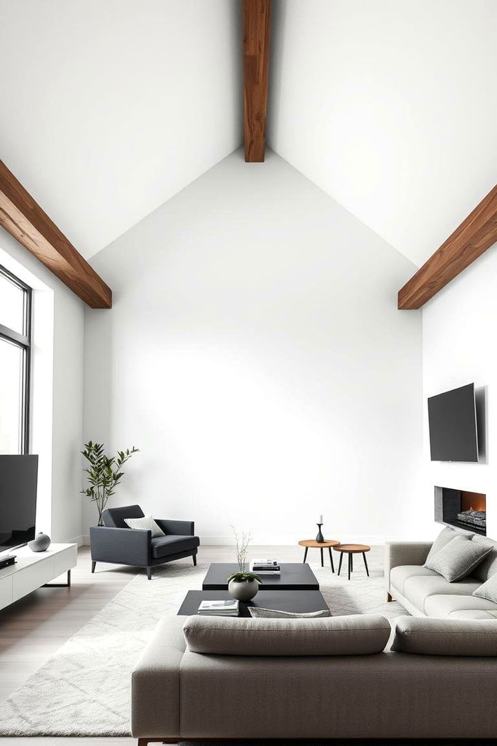 Modern Minimalist Appeal with Exposed Beams - 22 Exposed Beam Living Room Ideas