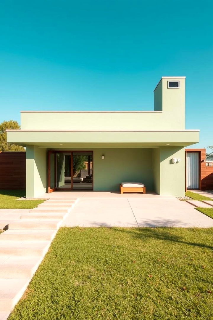 Modern Minimalist Approach in a Classic Palette - 22 Sage Green House With Brown Trim Ideas