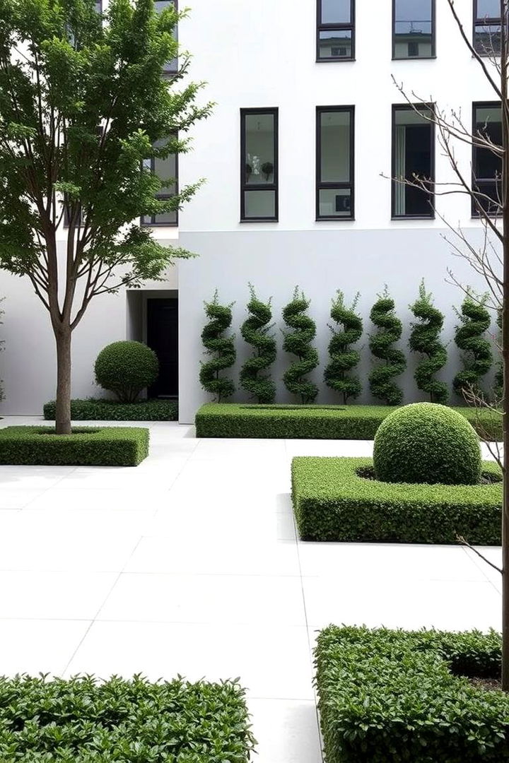 Modern Minimalist Arrangements - 22 Front Yard Boxwood Designs