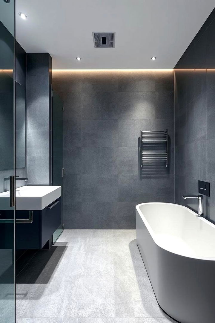 Modern Minimalist Bathroom - 22 Blue and Gray Bathroom Ideas