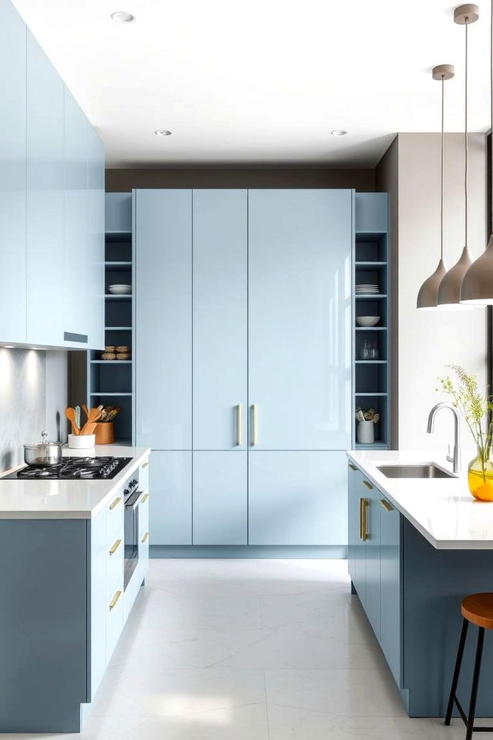 Modern Minimalist Blue - 22 Light Blue Kitchen Cabinets Ideas
