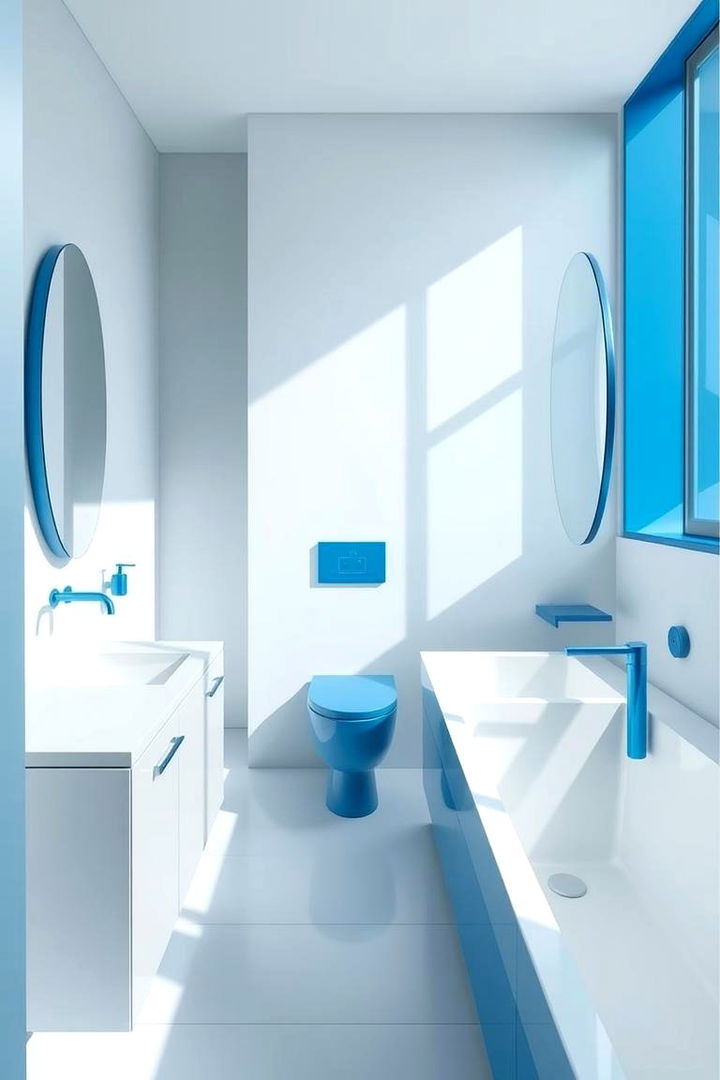 Modern Minimalist Blue and White - 22 Blue and White Bathroom Ideas