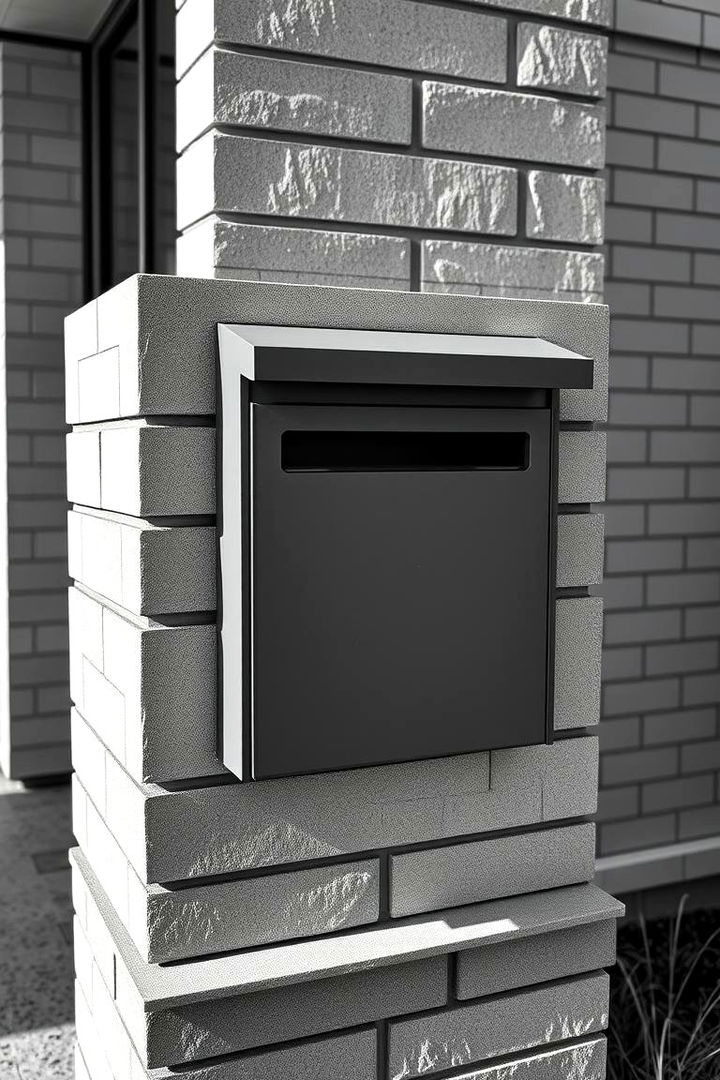 Modern Minimalist Brick Form - 22 Brick Mailbox Ideas