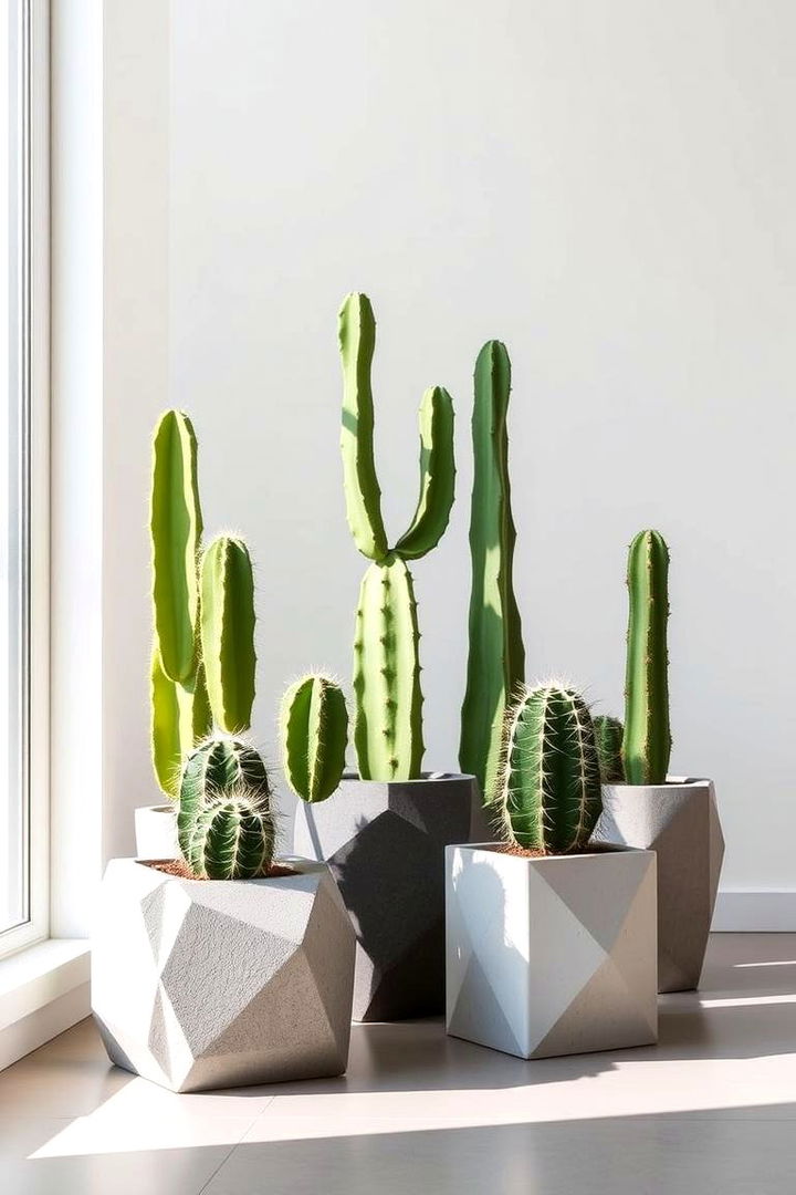 Modern Minimalist Cactus Display - 22 Cactus Garden Ideas